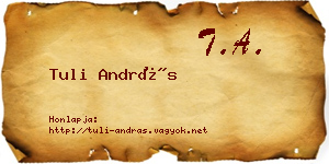 Tuli András névjegykártya