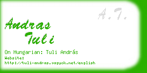 andras tuli business card